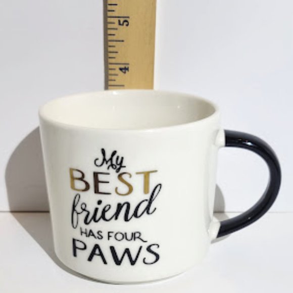 THRESHOLD PORCELAIN WHITE MUG "MY BEST FRIEND HAS FOUR PAWS" - Picture 2 of 4